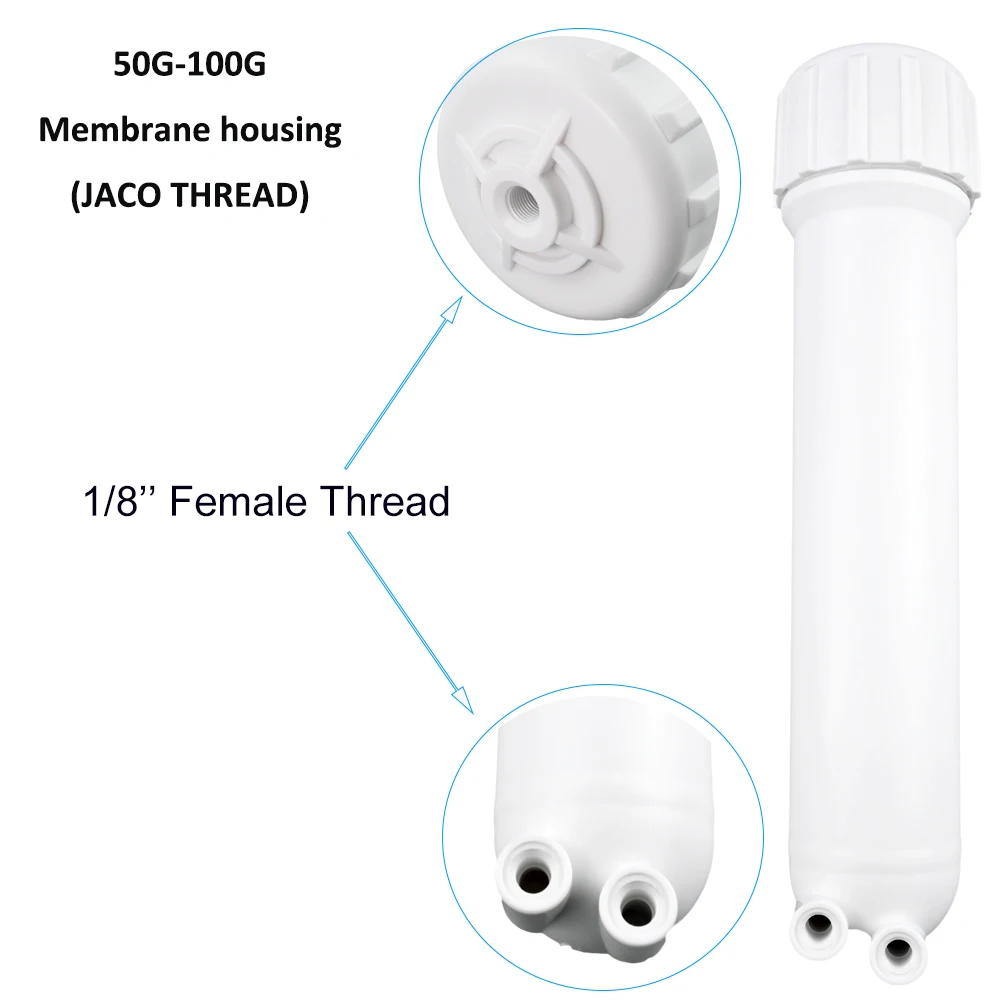 Reverse Osmosis Membrane Housing For 50G 75G 100 GPD  White 1/4\