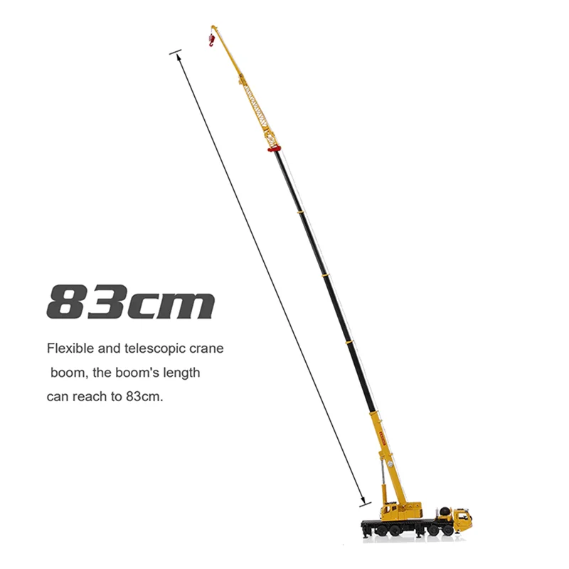 Toy Crane Lifter 360 Degress Rotate Work Platform Crane with 4 Front Wheel Steering Engineering Car Model Gift for Kids