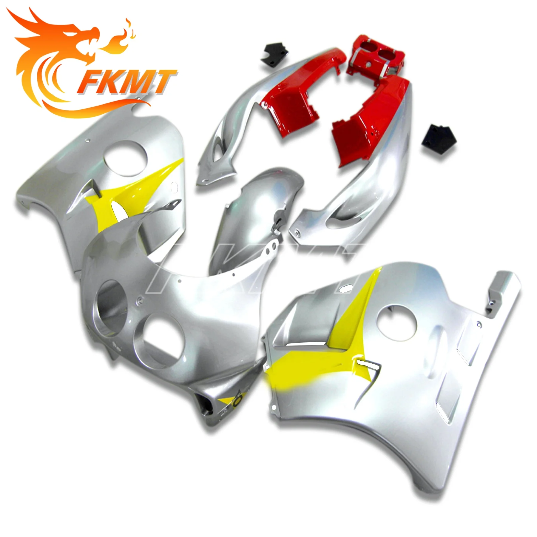 لهوندا CBR250RR CBR 250RR CBR250 RR MC22 1990 1991 - 1999 مجموعة القلنسوة هيكل كامل الهدايا المجمعة هيكل السيارة حقن فضي أحمر أسود