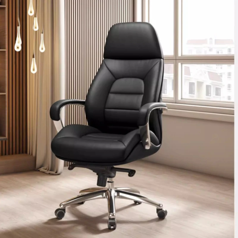 

High Back Leather Office Chair Swivel Computer Armchair Office Chair Luxury Comfortable Chaise De Bureaux Office Furniture