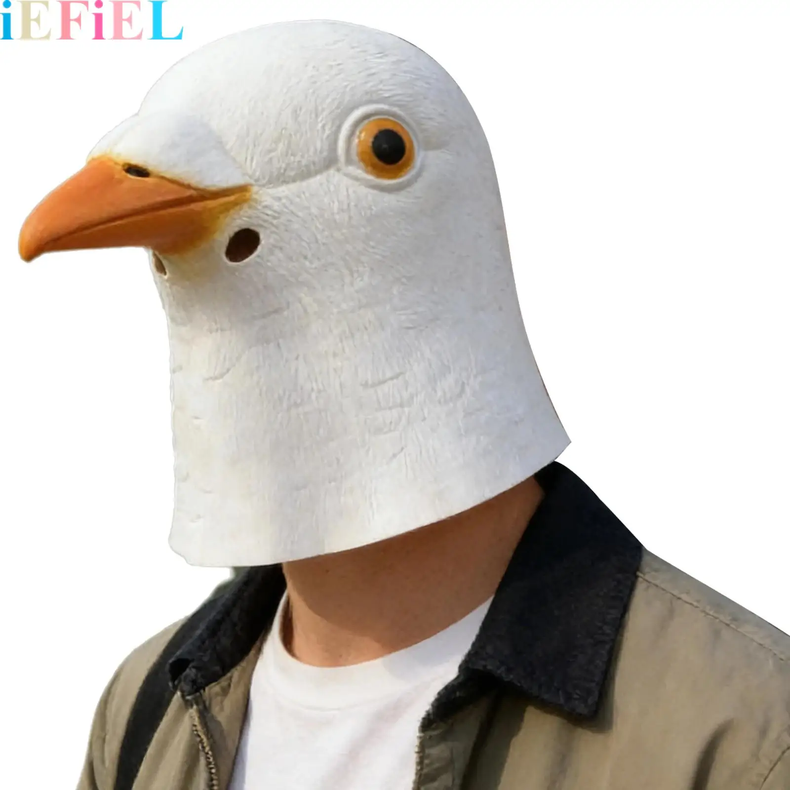 

Poultry Head Mask Funny Animal Full Coverage Head-piece Animal Mask Novelty Prank Costume Acceessory for Halloween Cosplay