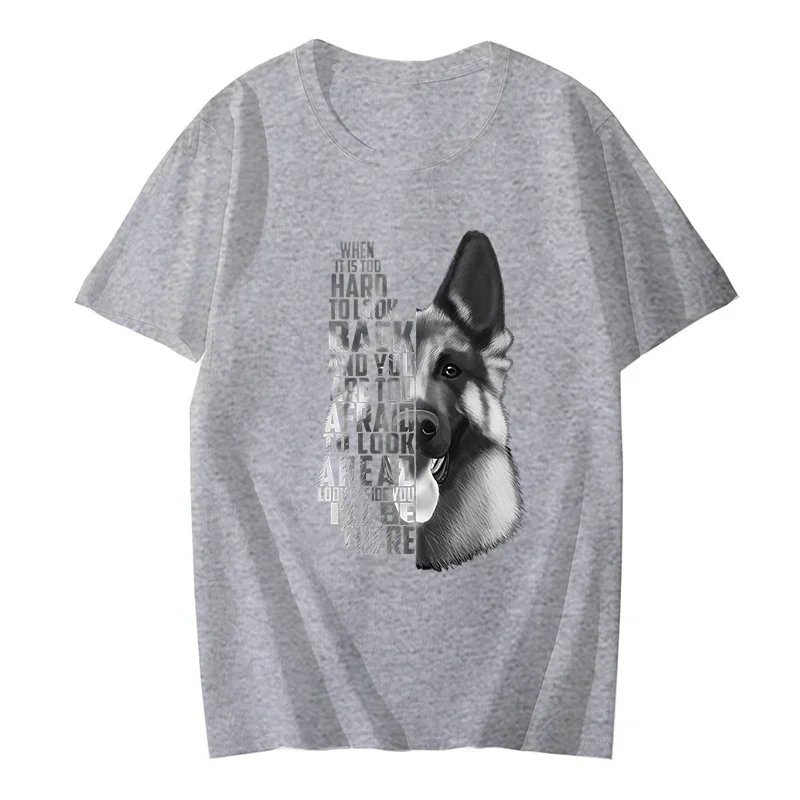 تي شيرت غير رسمي للرجال الراعي الألماني مطبوعة تي شيرتات قصيرة الاكمام الراعي الألماني أبيض وأسود رجالي تي شيرت موضة الملابس #5