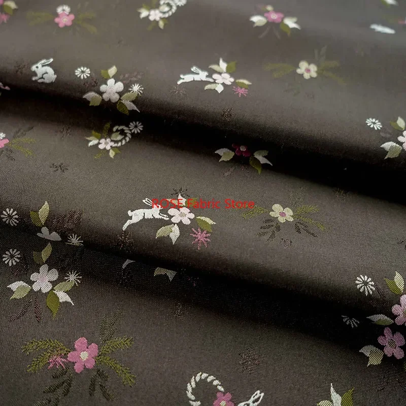 Tessuto jacquard tinto in filo classico marrone da 1 metro, abito da donna autunno inverno, borsa cosmetica, semplice tessuto da cucito decorativo