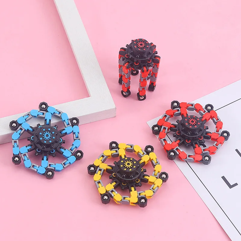 Fingertip mechanical gyroscope deformation mecha chain novelty, DIY creative decompression and decompression toy finger spinner