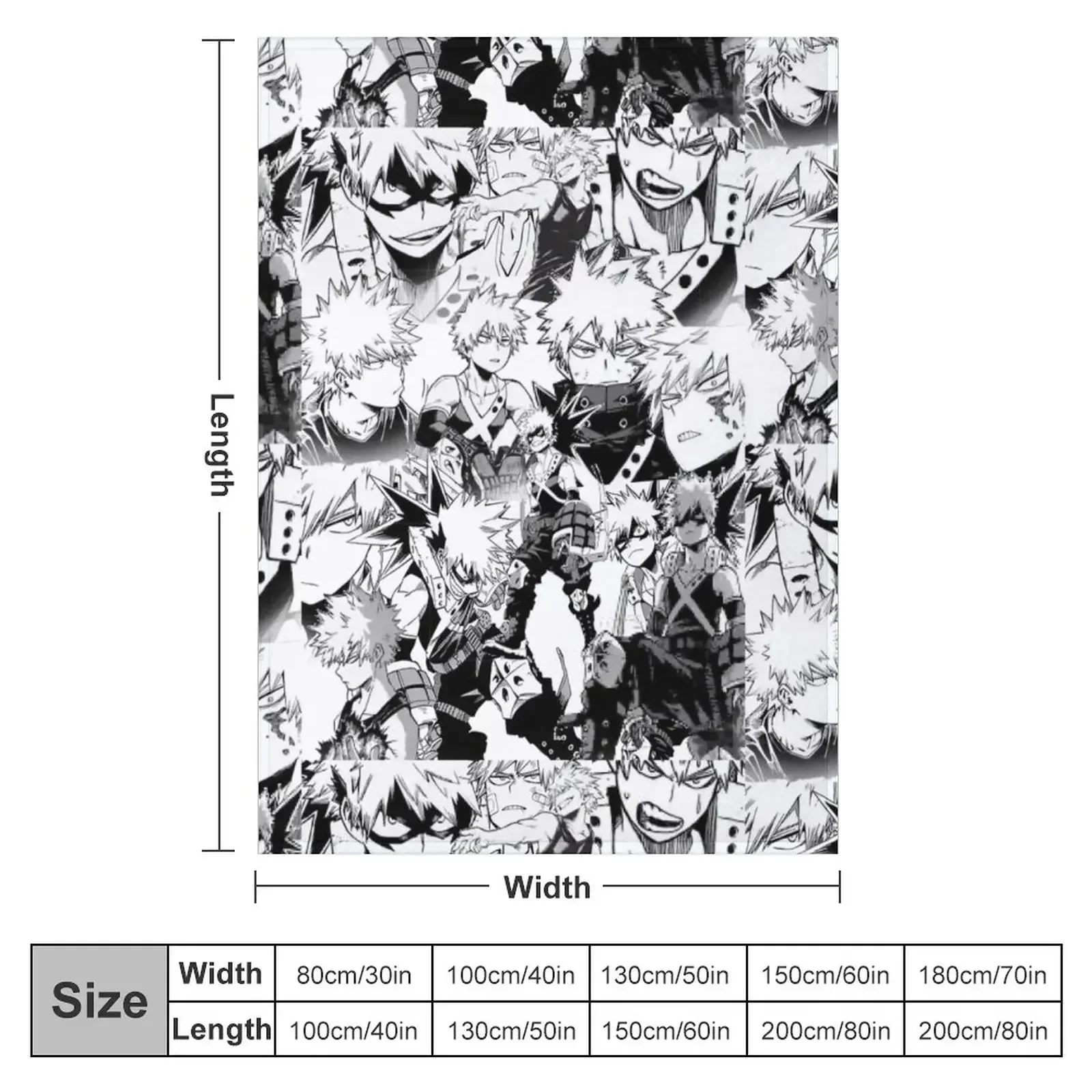 Bakugou Katsuki collage - BNHA Throw Blanket Custom Retros Thermals For Travel Decorative Sofa Blankets
