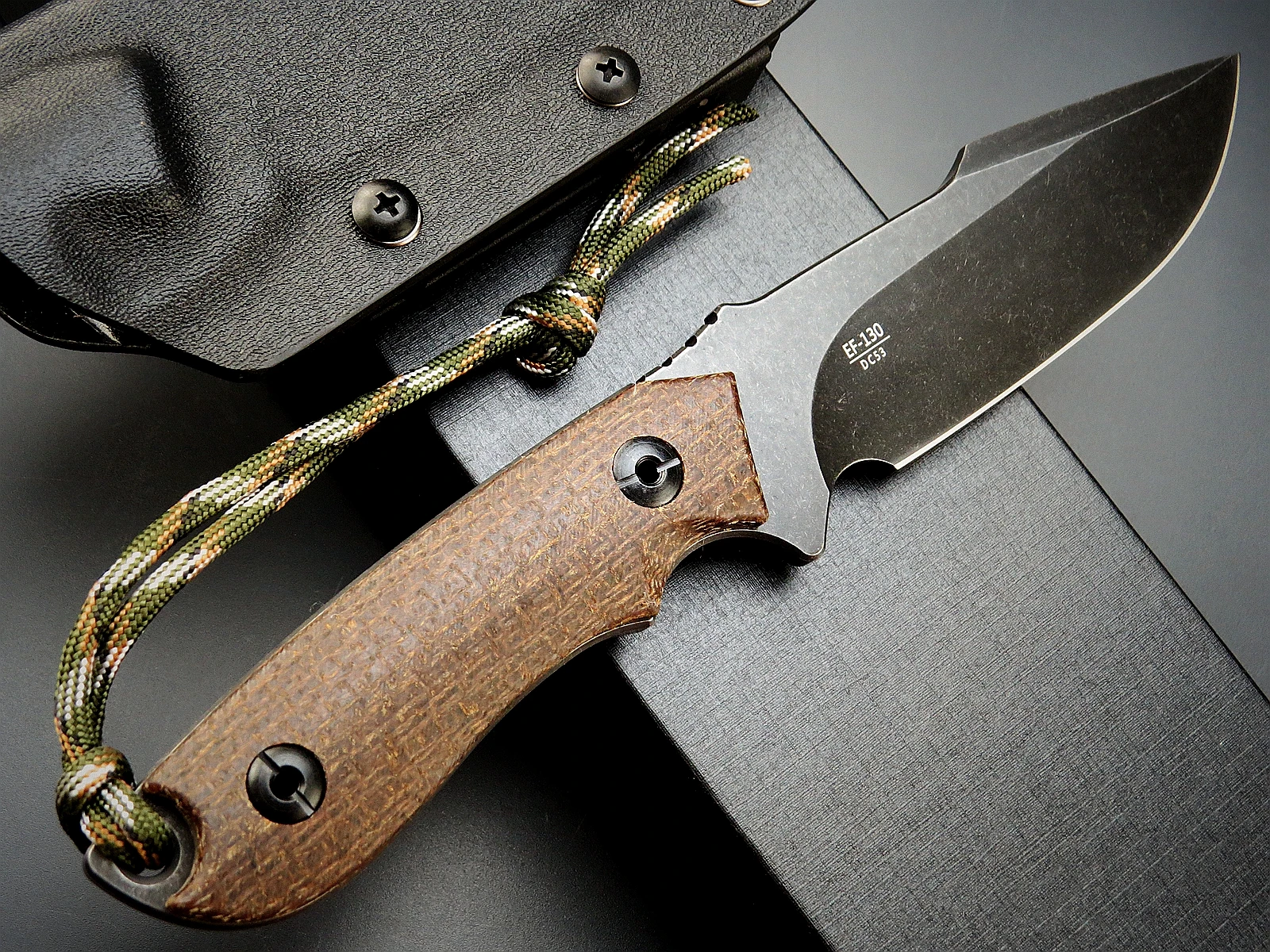 Eafengrow EF130 NEW Fixed Blade Knife DC53 Steel Blade G10/Micarta Handle Full Tang EDC Fixed Knives for Working Camping