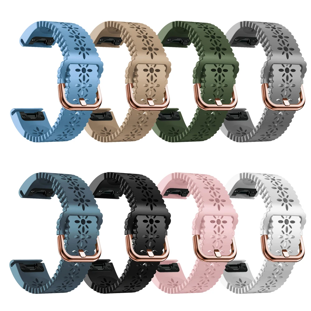 20mm smartband z zegarkiem dla Garmin Fenix 7S 6S Pro 5S Plus Epix podejście S70-42mm pasek szybkofit bransoletka z różowego złota klamra Correa