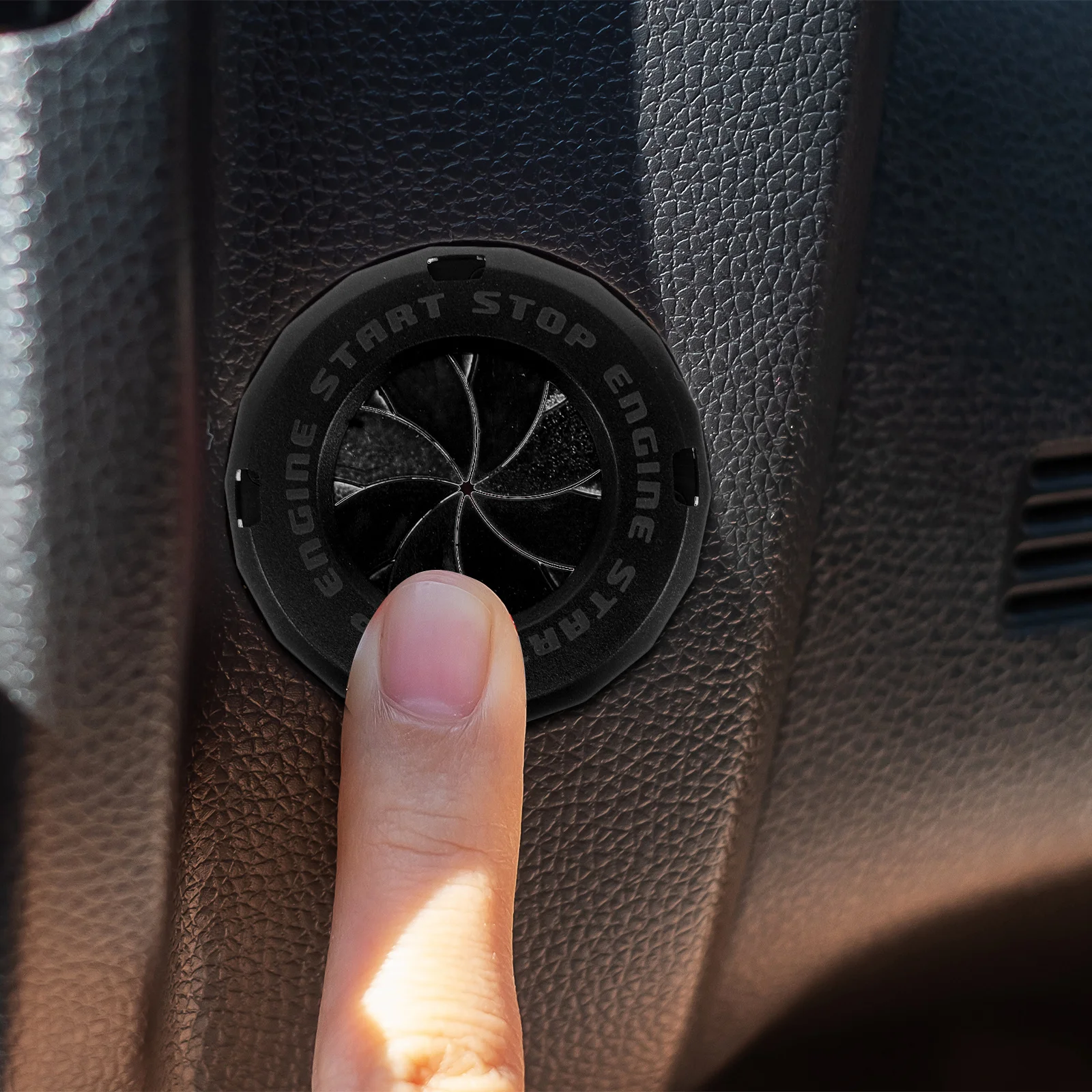 

Car Accessories One-Button Start Cover Stylish Engine Starter Button Protection Easy Install Durable Ignition Cover