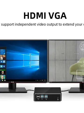 Helorpc Industrial Mini PC with Inter Core i3-5005U i5--4200U i7-4500U DDR3 RAM SSD Support Win10 Linux with 8xUSB  Computer