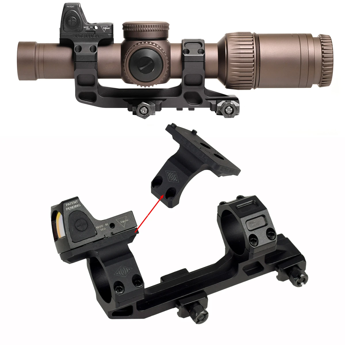 Tactical GEISSELE SUPER PERCISION AR15 Scope Mount 25.4mm 30mm Rings With ROF-45/90 For Trijicon RMR Red Dot Sight RAISER Mount