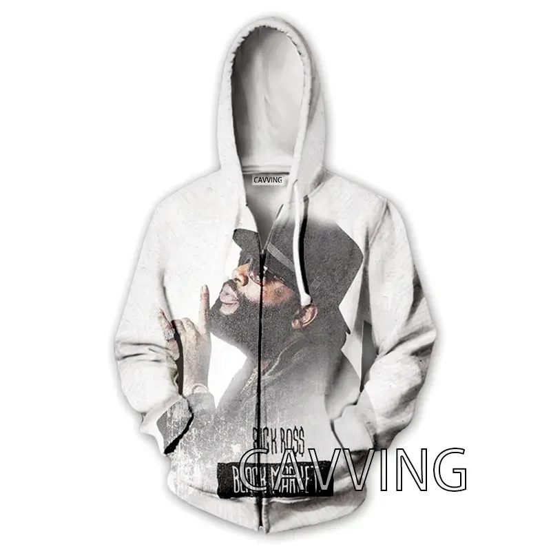 New Fashion 3D Print  Hot Rapper Rick Ross  Zipper Hoodies Zip Up Hooded Sweatshirts Harajuku Hoodie Hip Hop Sweatshirts  Z02