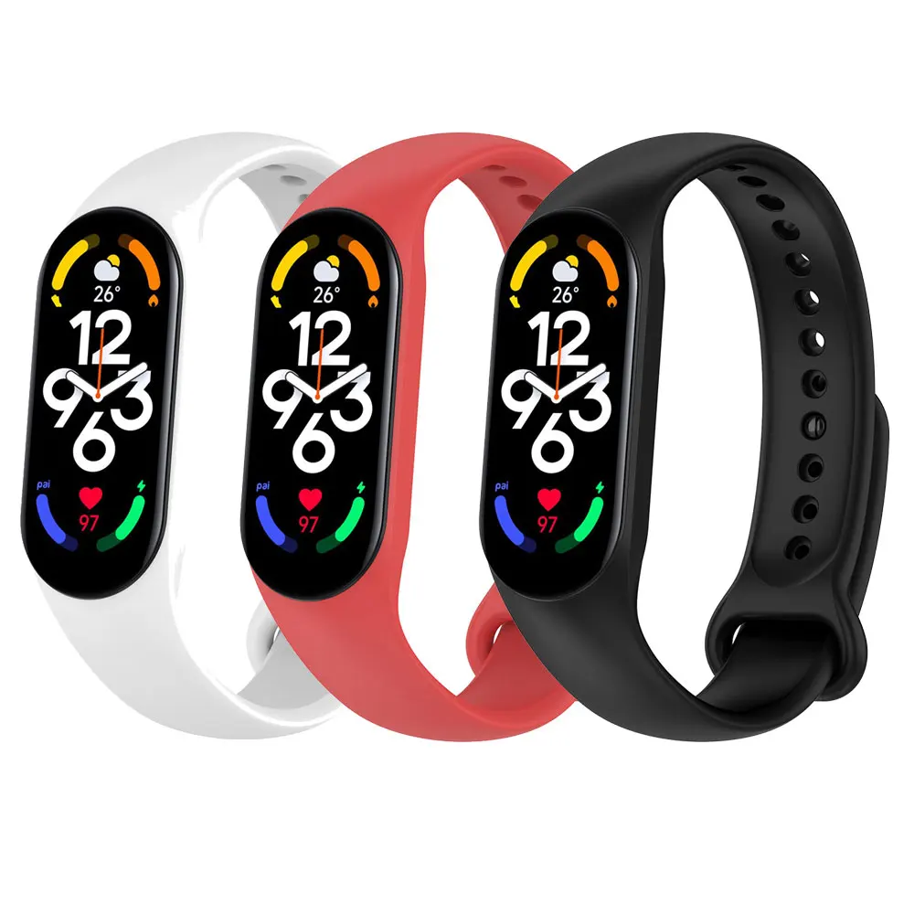 3 قطعة ل Mi الفرقة 5 6 7 حزام سوار سيليكون معصمه سوار حزام الذكية miband6 المعصم حزام ل شاومي Mi الفرقة 6 5 حزام