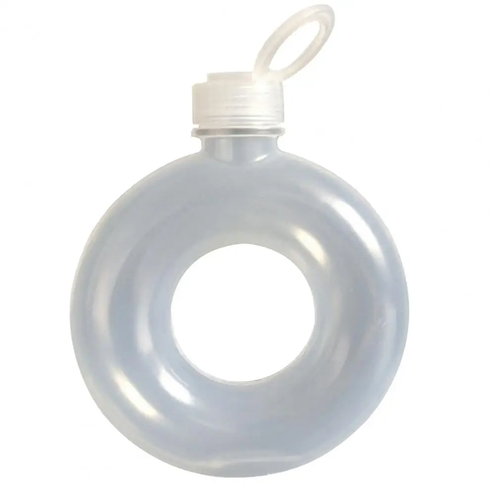 500ML/350ML Cute Donut Water Bottle Handle Ring  Women Girls Travel Cup Transparent Drinking Bottle