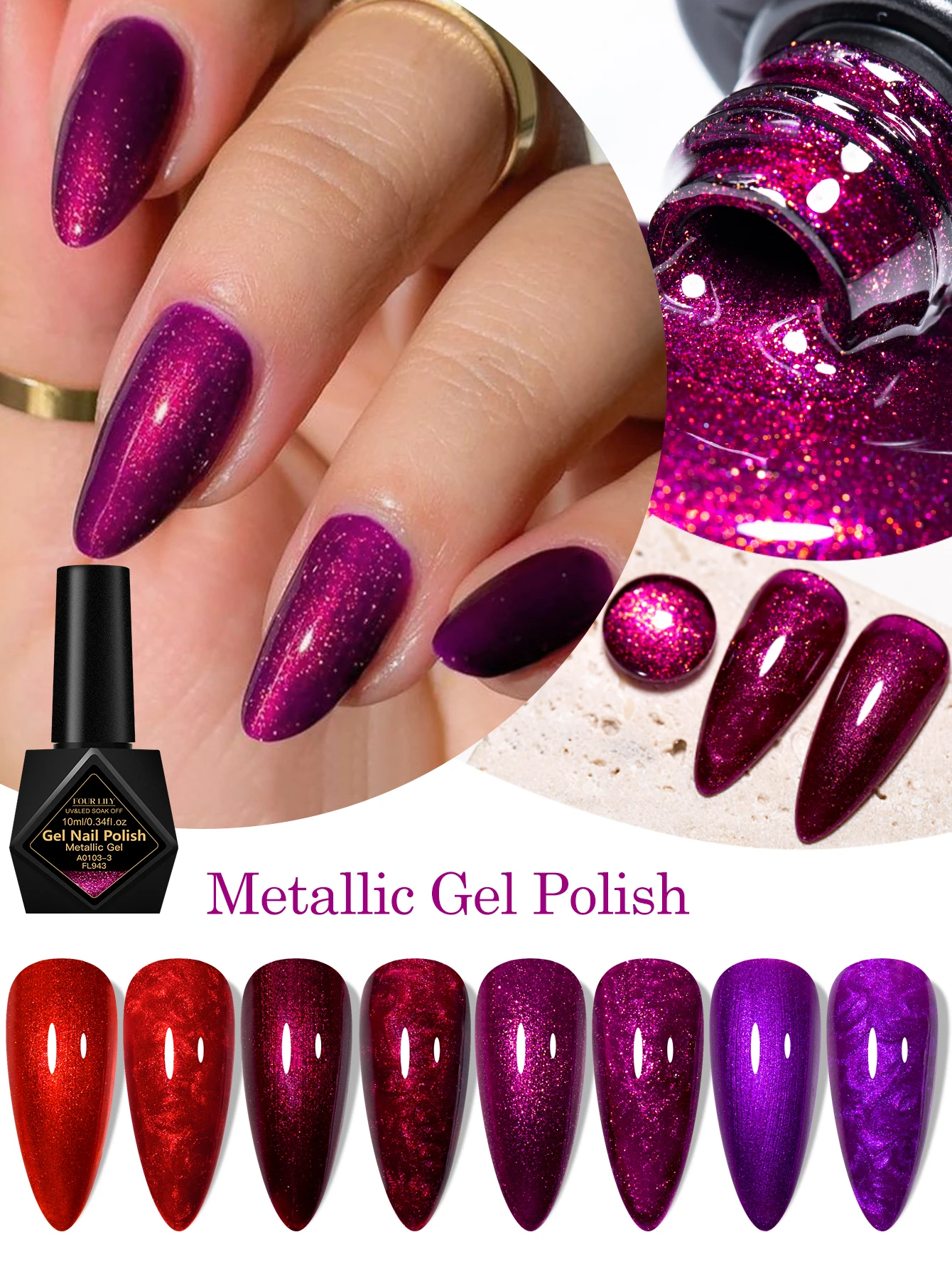 FOUR LILY Metallic Gel-Nagella – Nail Art Fuchsia Bewertung und Preis