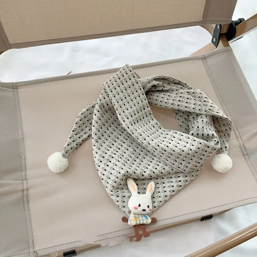 Versatile Thin Cute Kids Scarf Cotton Print Cartoon Triangle Scarves Windproof Warm Baby Bibs Outdoor