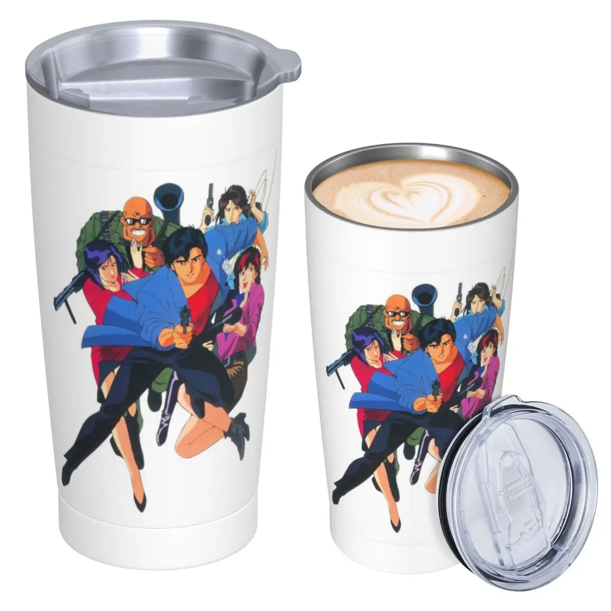 Nicky Larson Stainless Steel Tumbler Vacuum Insulated Mugs Thermal Cold Bottle Straws With Lid 20oz