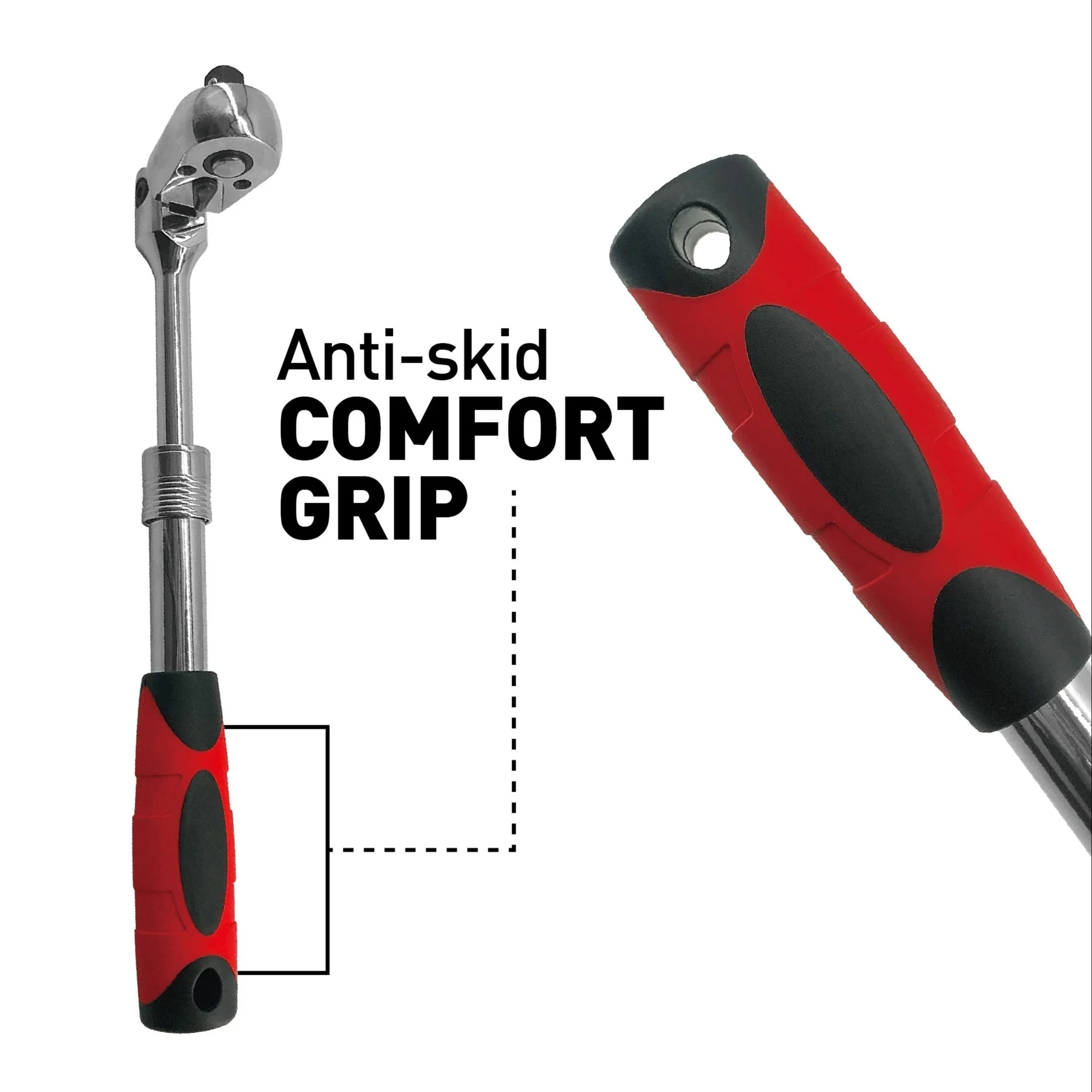 1/4 inch Drive 72 Teeth Retractable Ratchet Wrench Automatic Quick Release Spanner，180-degree Swivel Head