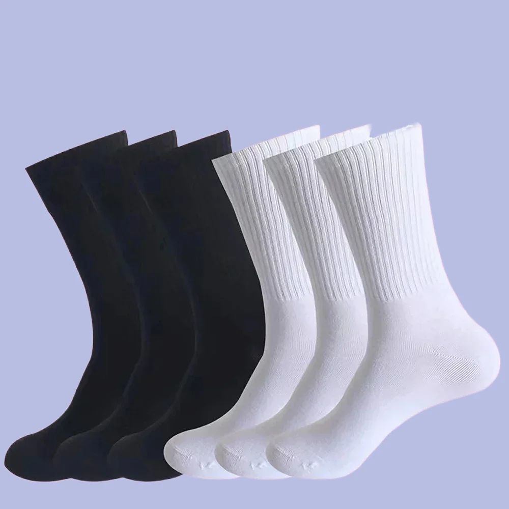 6/12 Pairs Simple Fashionable Antibacterial Deodorizing Sweat Absorbing Mid Length Socks Fashion High Quality Women Solid Socks