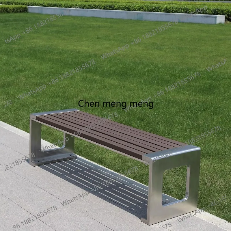 

Customized Factory Price Park Bench Stainless Steel Waiting Seat Wooden Bench Backless for Waiting
