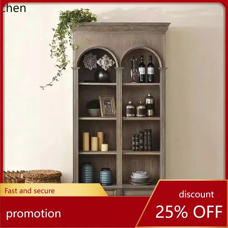 

HXL Solid Wood Bookcase Modern Minimalist Living Room Storage Cabinet Decorative Cabinet