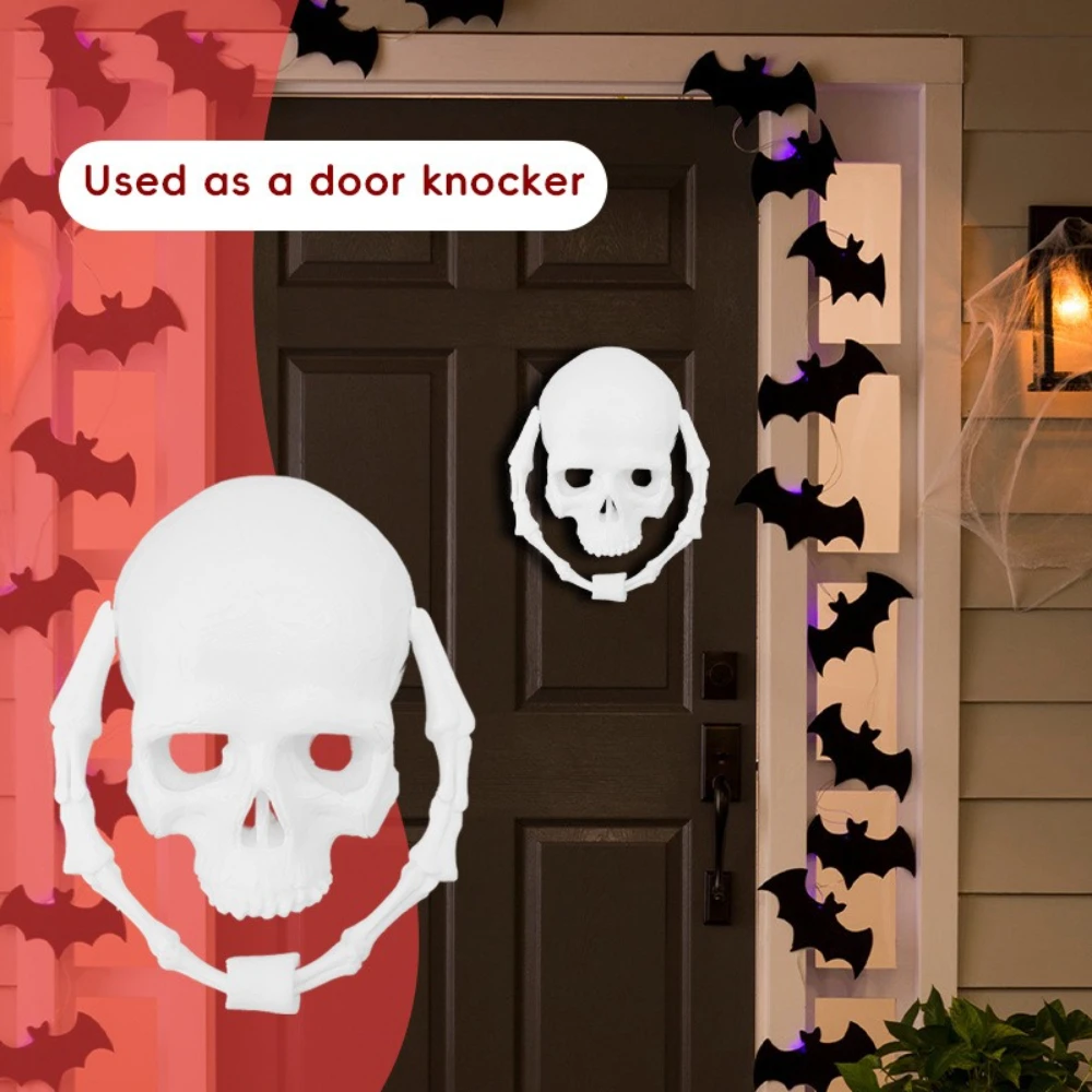 

2025 New Gothic Horror Skull Ring Knockers Decoration for Halloween Festive Atmosphere Skull Ring Party Decoration Door Knocker