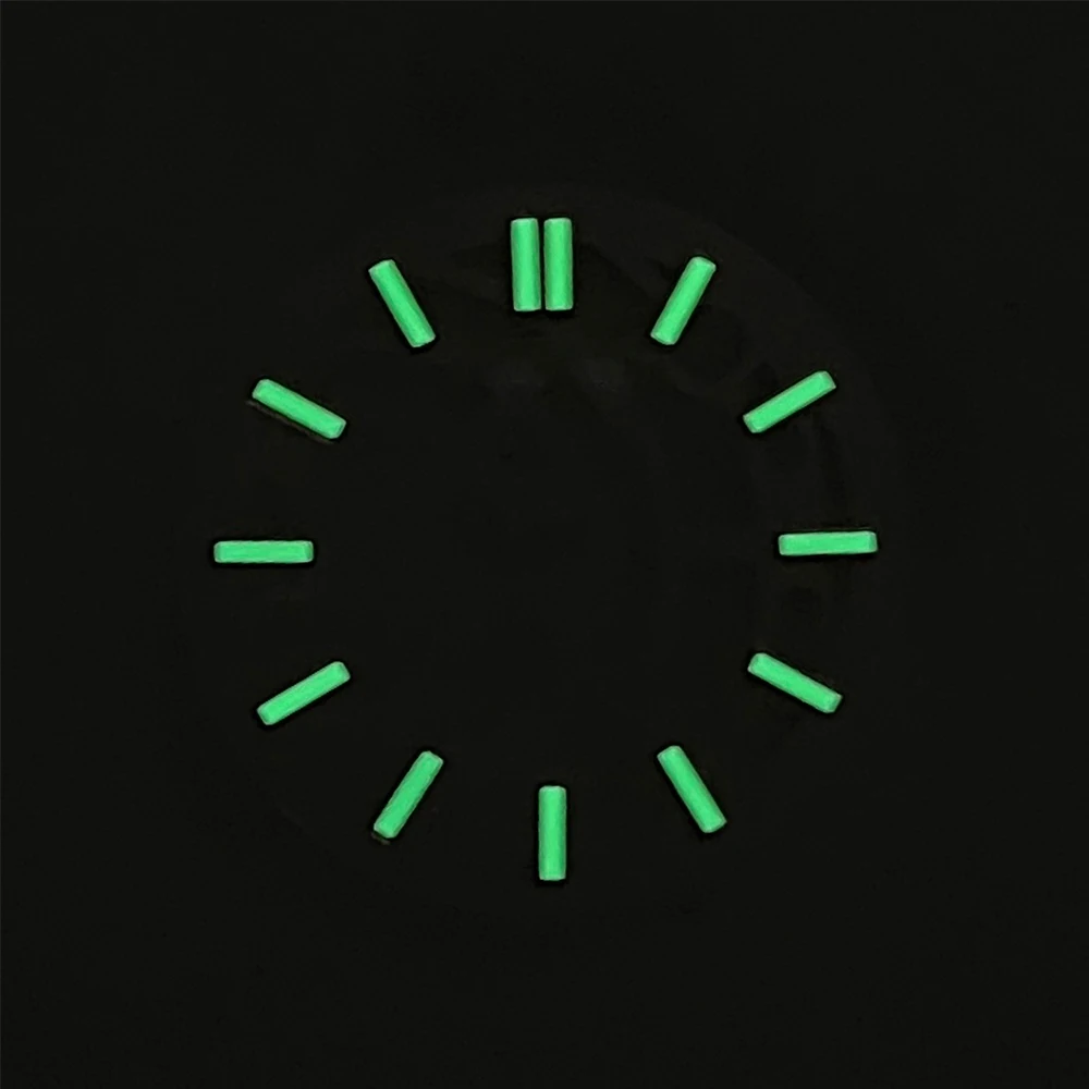 28.5 ミリメートル S ロゴマットダイヤル NH70/NH72 ムーブメントに適したグリーン発光中空アウト高品質時計修正アクセサリー