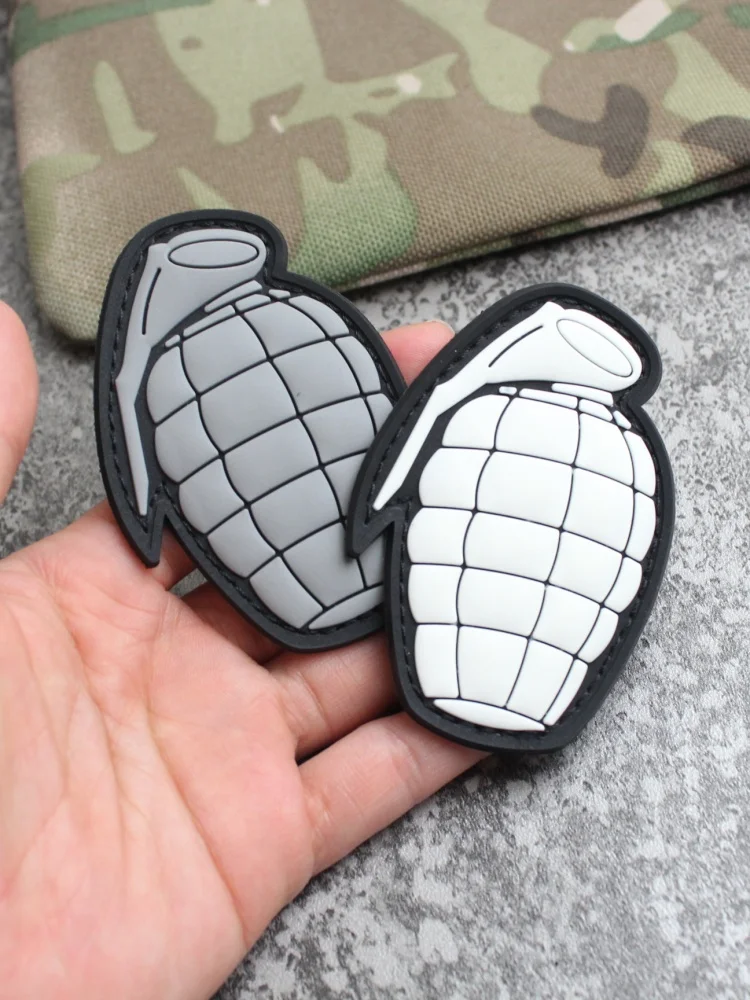 3D PVC Grenade Luminous Patch Tactical Badges for Clothing Bag Stickers Decoration