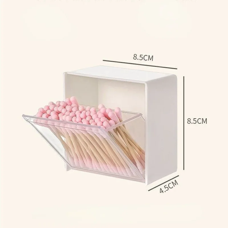 Wall-mounted Storage Box Dustproof Storage Case Cotton Swabs Makeup Stoarge Organizers Transparant Box Home Storage Organization