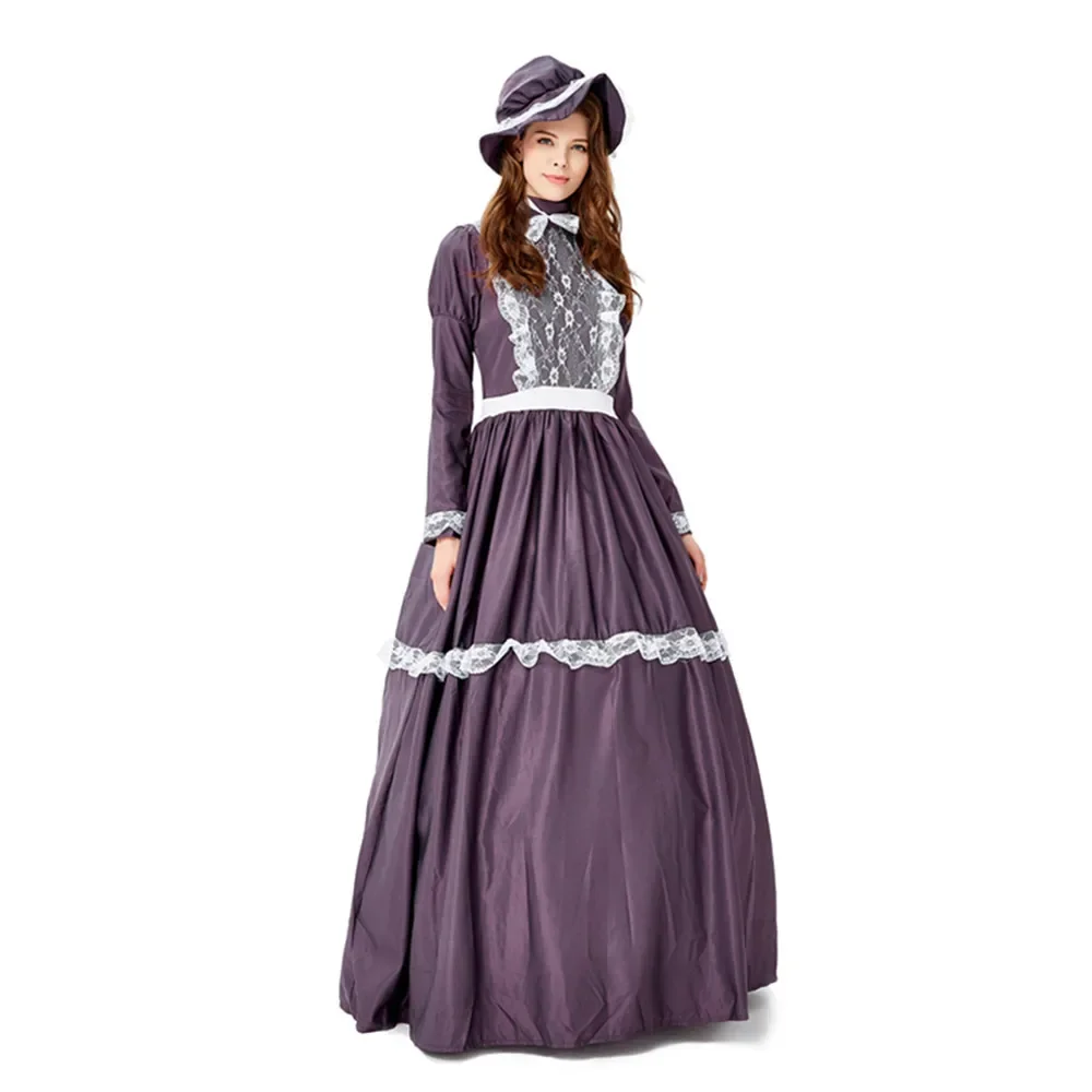 Fiesta de Halloween Susan B Anthony Prairie Lady Cosplay disfraz temático histórico pueblo Colonial granja Rural vestido de casa para mujer