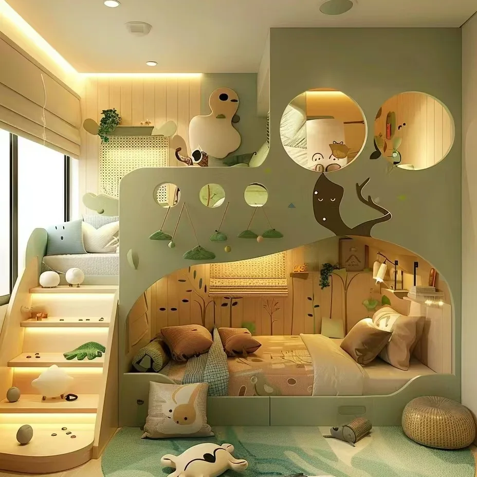 

Solid wood children's bed High and low bunk beds Children's bed Upper and lower same width bunk beds Bedroom Mother andchild bed