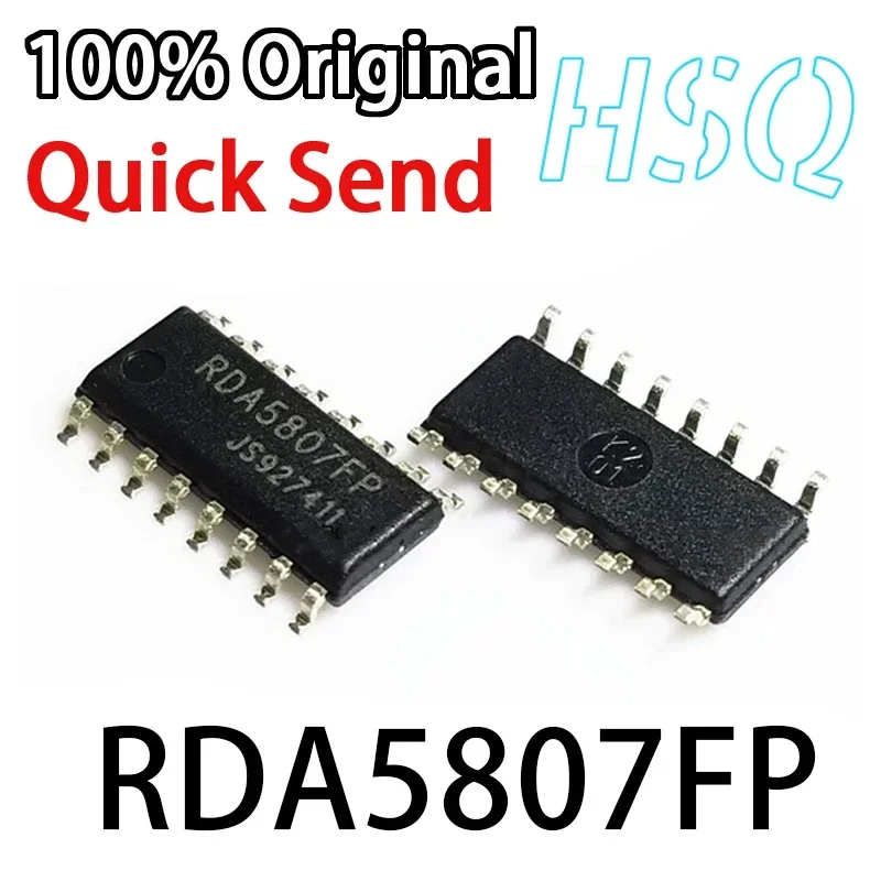 5PCS New RDA5807FP FM Stereo Radio Chip Radio IC Patch SOP-16 RDA5807
