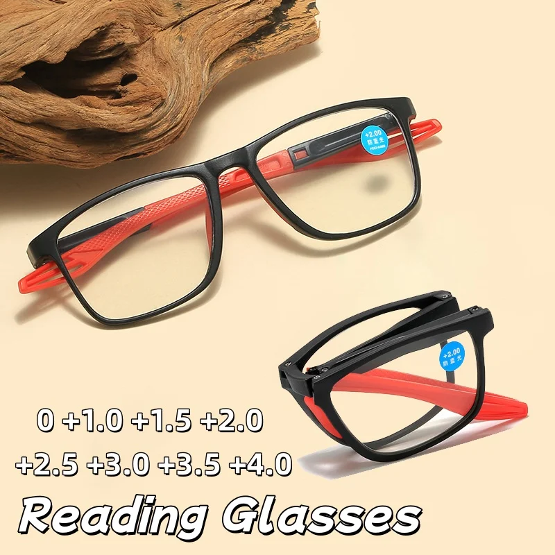 

New Portable Foldable Reading Glasses High-Definition Ultra-Light Eye Protection Anti-Blue Light Presbyopia Eyewear 0 To +4.0