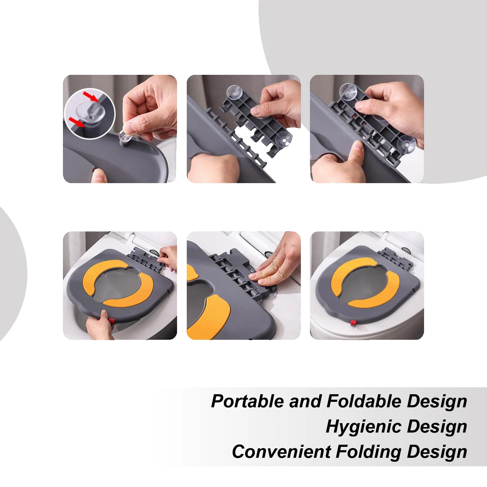 

Детское сиденье для приучения к горшку, складное сиденье для унитаза для малышей с ручками для путешествий, присоски, коврик для приучения к горшку для детей и девочек