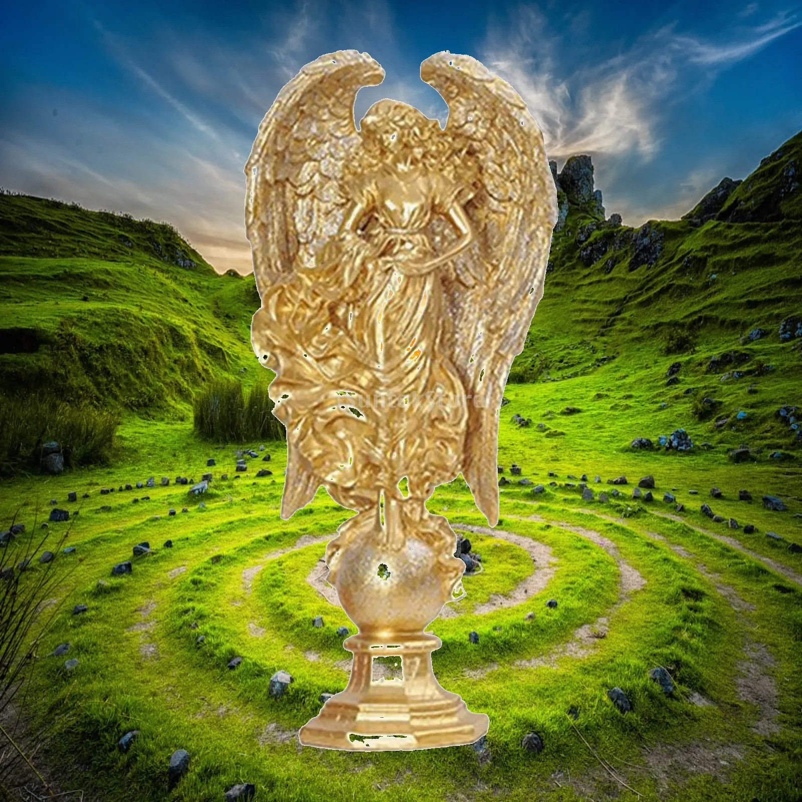 Angel Wing Resin Figurine Sculpture Art for Entryway Fireplace Decor Elegant Home Accent Gift for Friend Family Holiday
