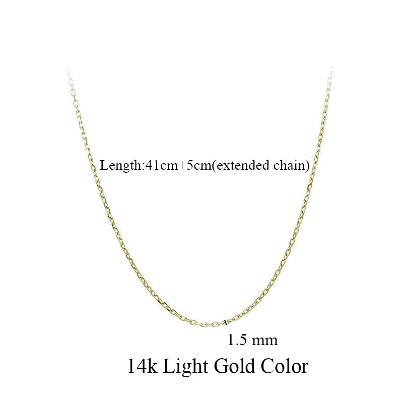 مجوهرات XP -(45 سم × 1.5 مم) 24 ك 14 ك ضوء 18 ق مطلي بالذهب الأبيض قلادات صغيرة على شكل حرف O للرجال والنساء مجوهرات الأزياء