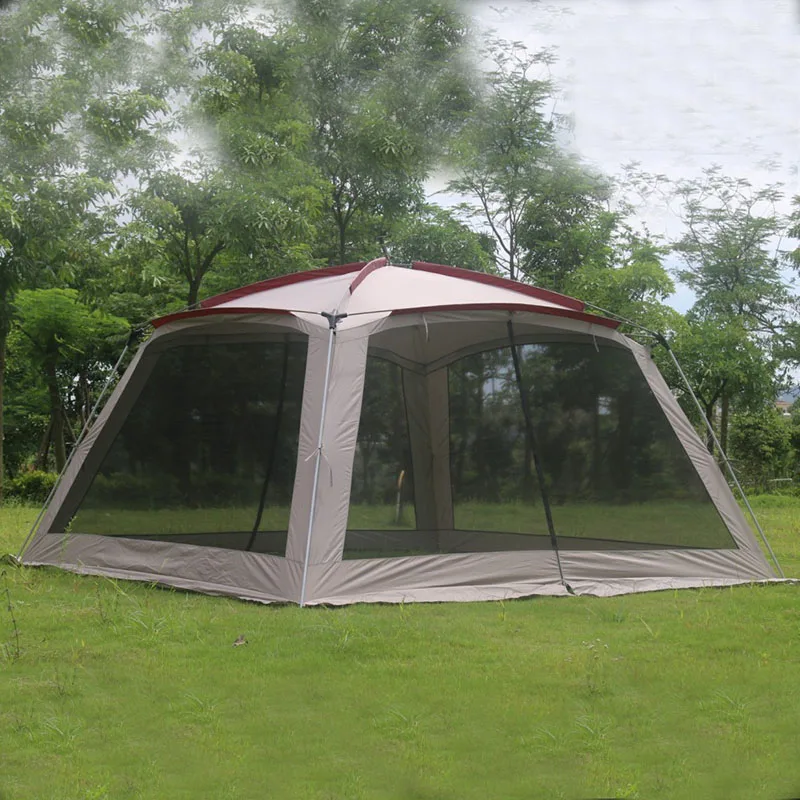 5-8 Person Ultralarge Space 360*360*220CM Gazebo Sunshade Shelter Outdoor Camping Tent Single Layer Tourist Family Pergola Tarp