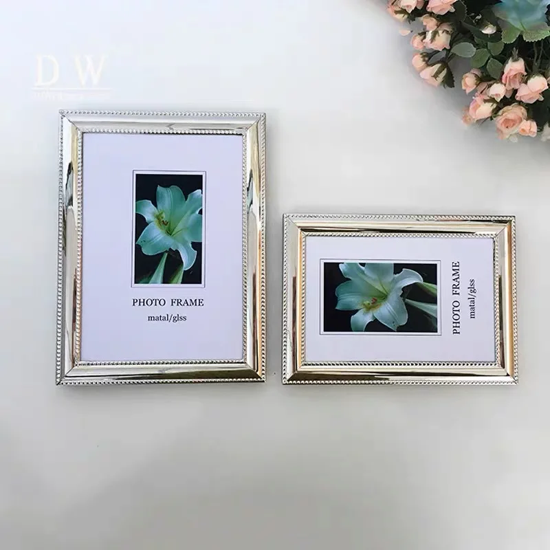 European Simple Silver-plated Metal Picture Frame