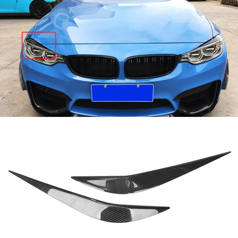 For BMW 4 Series M3 M4 F80 F82 F83 2014 2015 2016 2017 2018 Real Carbon Fiber F80 F82 F83 Eyelid headlight trim