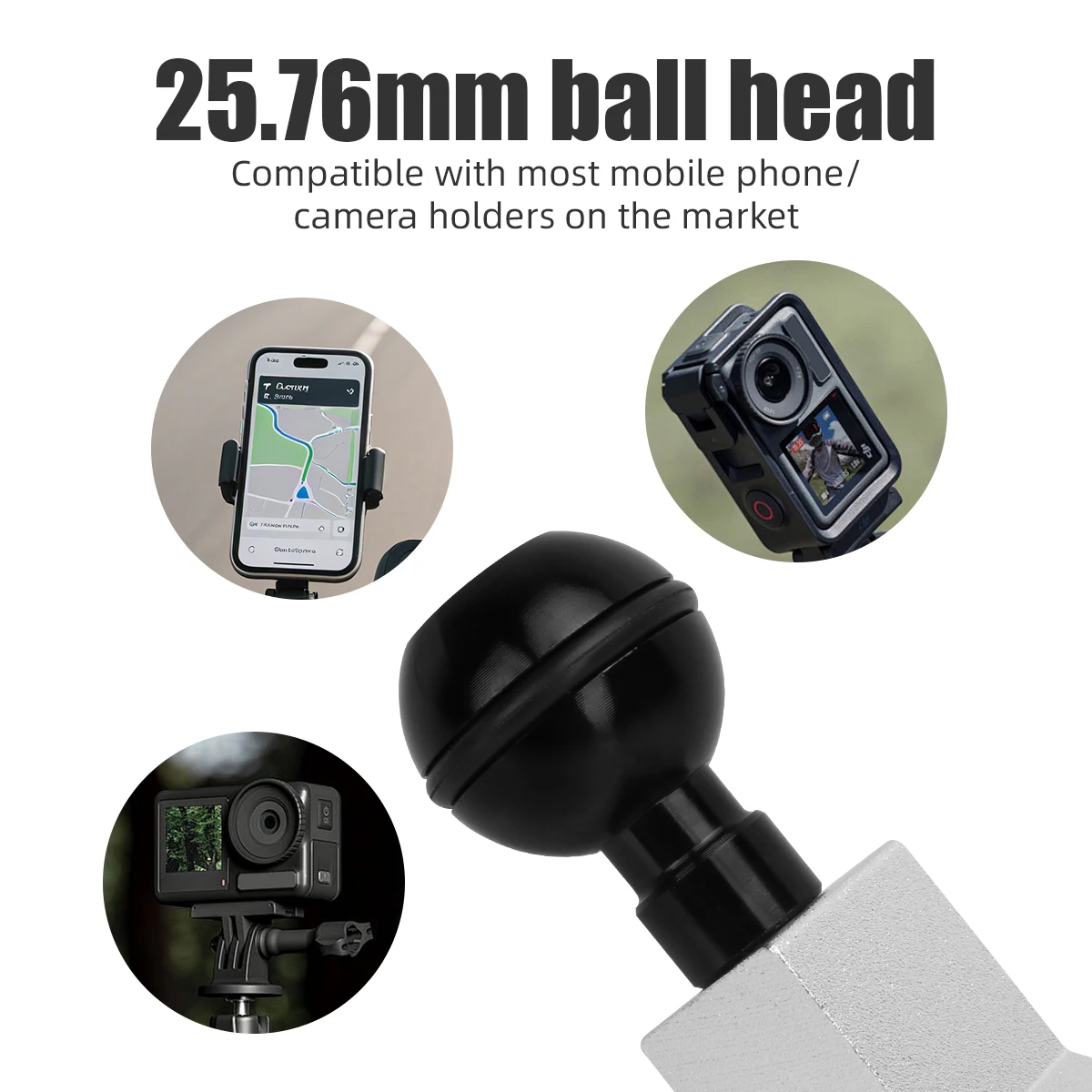 Motorcycle Ball Car Headrest Ball Head GPS Holder Mount Angled Head Adapter for GoPro Insta360 Phone Holder Cycling Accessories