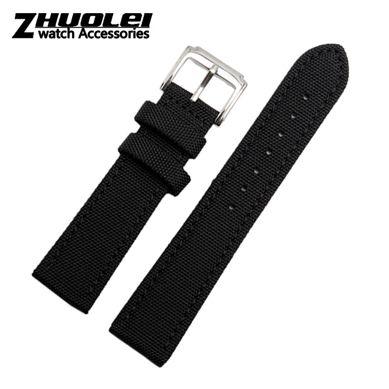 Voor SKX007 SKX009 Polsband Nylon Canvas Duurzaam Sport Gewatteerde Horloge Band Comfortabele Lederen Voering Band 18 19 20 21 22 23 24Mm