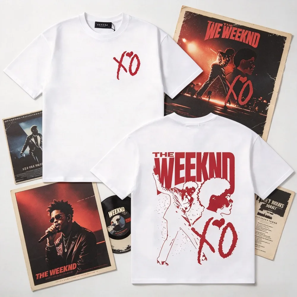 Rapper The Weeknd XO Tour Merch 2026 World Tour Fashion Gothic Loose Short Sleeve Tshirt Hot Sale Oversized Cozy Tshrits