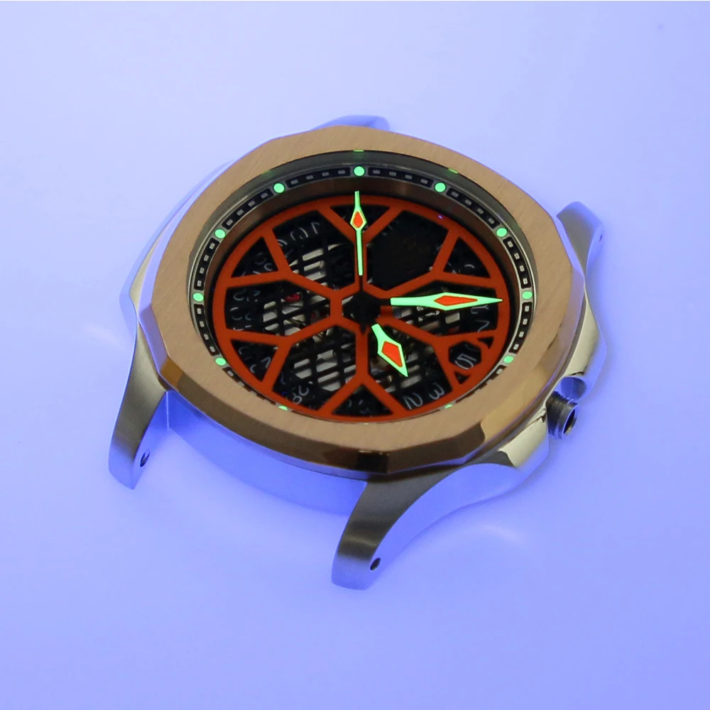 حلقة فصل ساعة مضيئة ، 316 لتر من الفولاذ المقاوم للصدأ ، أخضر فائق ، SKX007 ، تصميم جديد