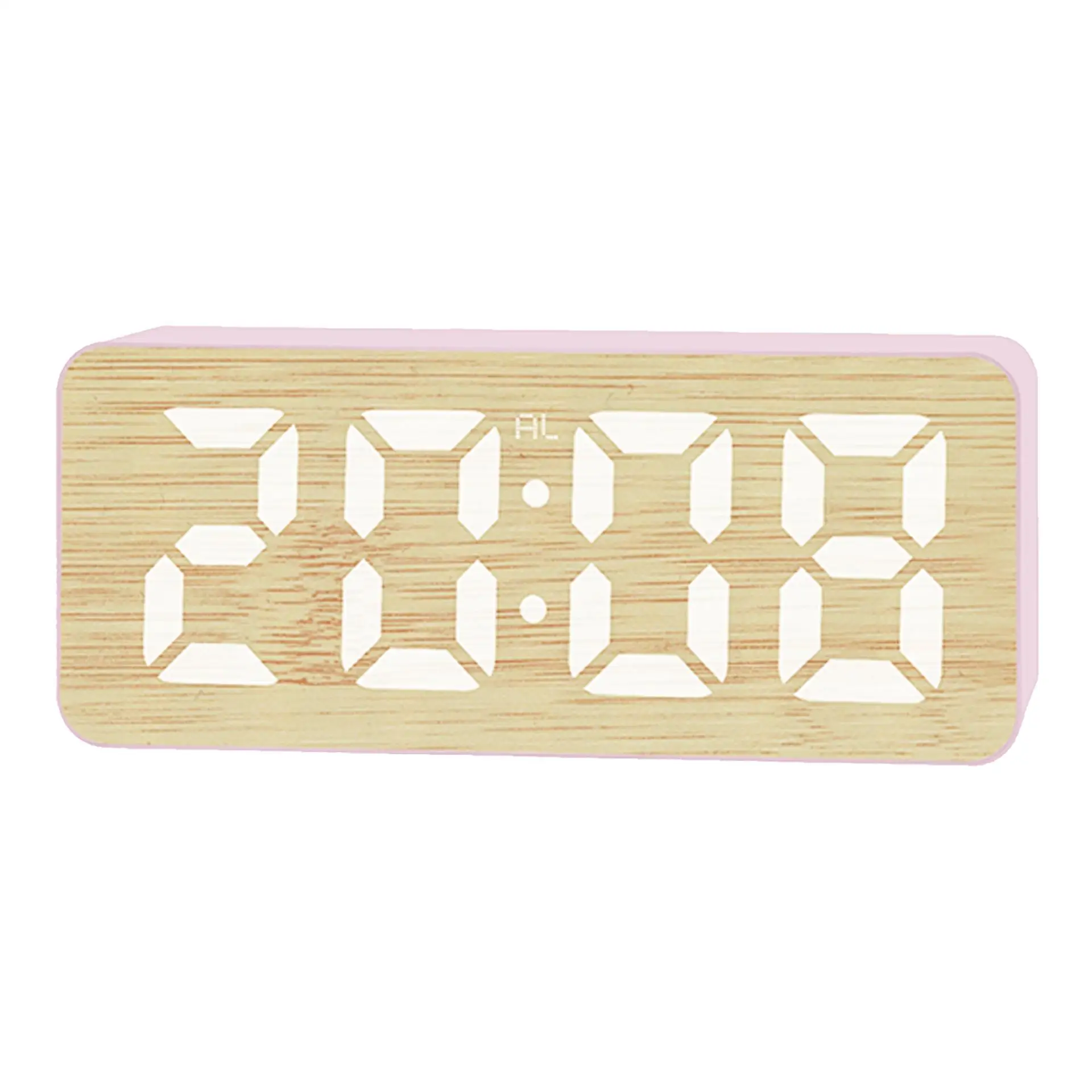 

Multi functional timed snooze clock with large screen, digital display LED, bamboo pattern clock, electronic digital clock, sile