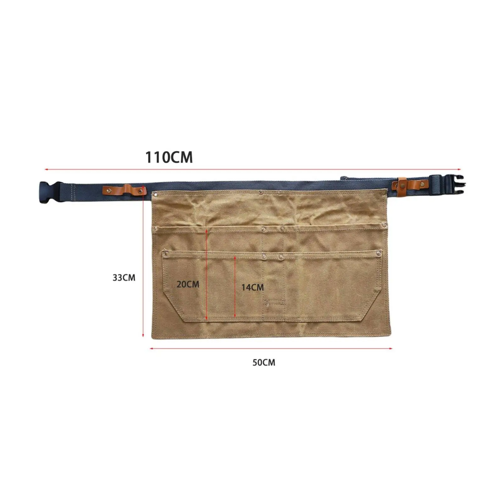 Waxed Canvas Tool Apron Oil-Proof Gardening Waist Bag Water Resistant