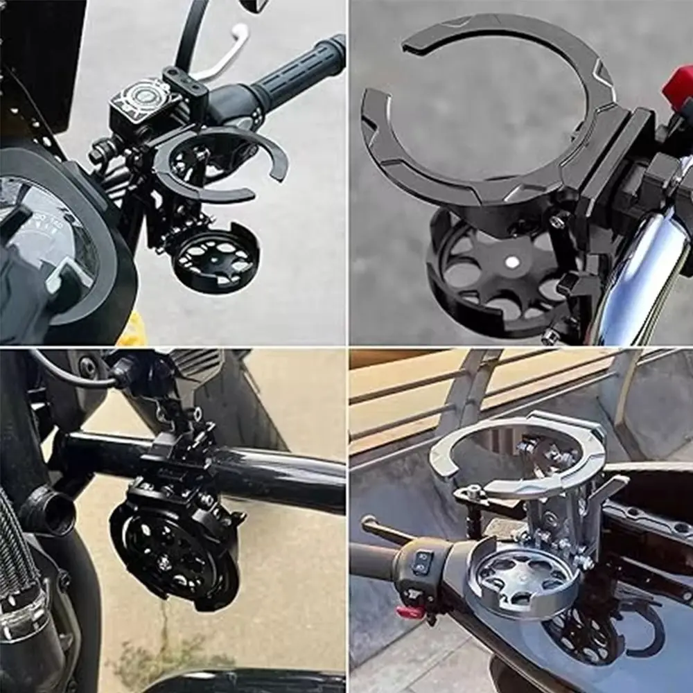 Universal Motorcycle Cup Holder Anti Vibration Anti Shake Drink Holder 360 Rotatable Foldable Bottle Holder