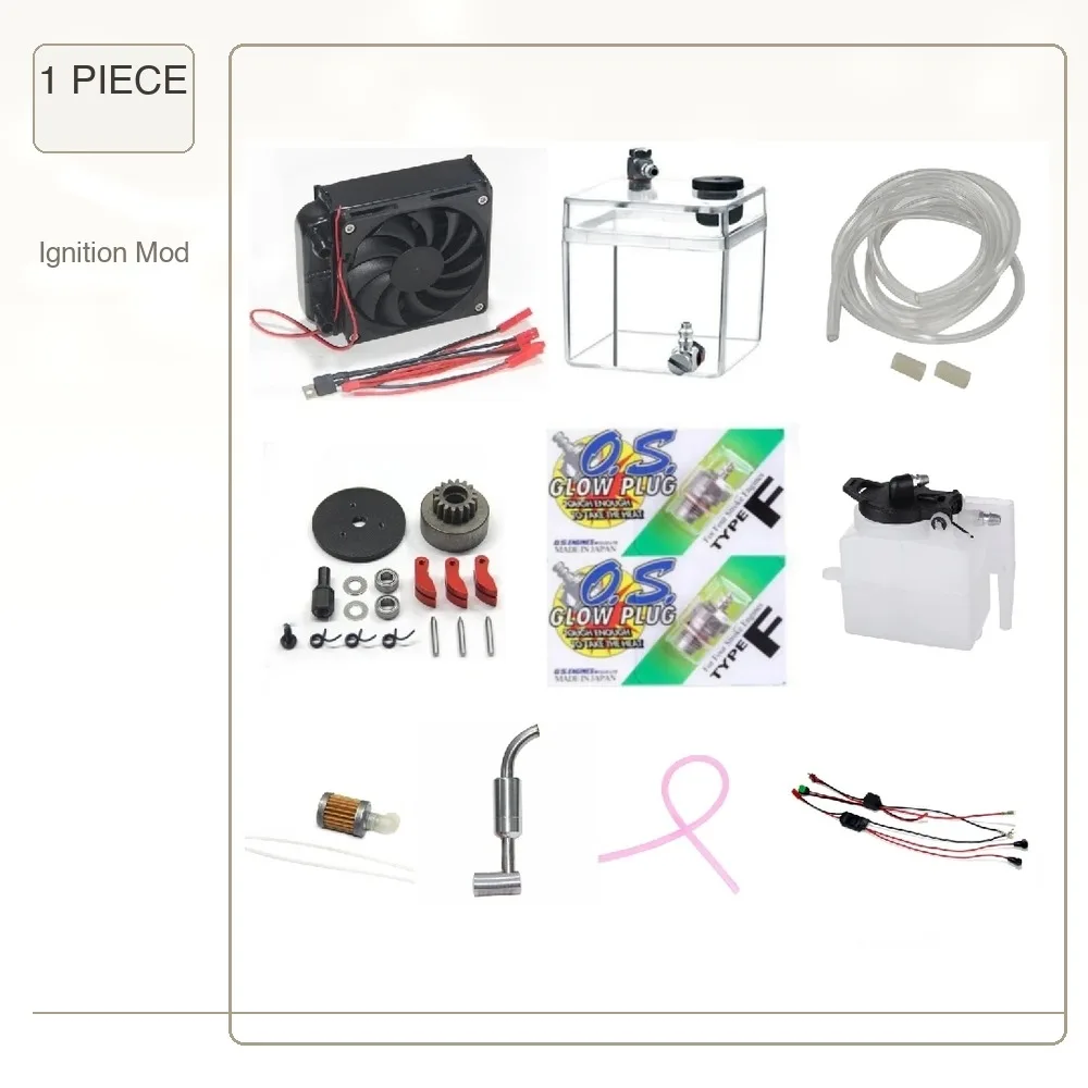 NR200 Twin Cylinder Engine Methanol Version Modification ( Muffler/ Cooling Radiator Fan/ Glow Plug/ Ignition Module )