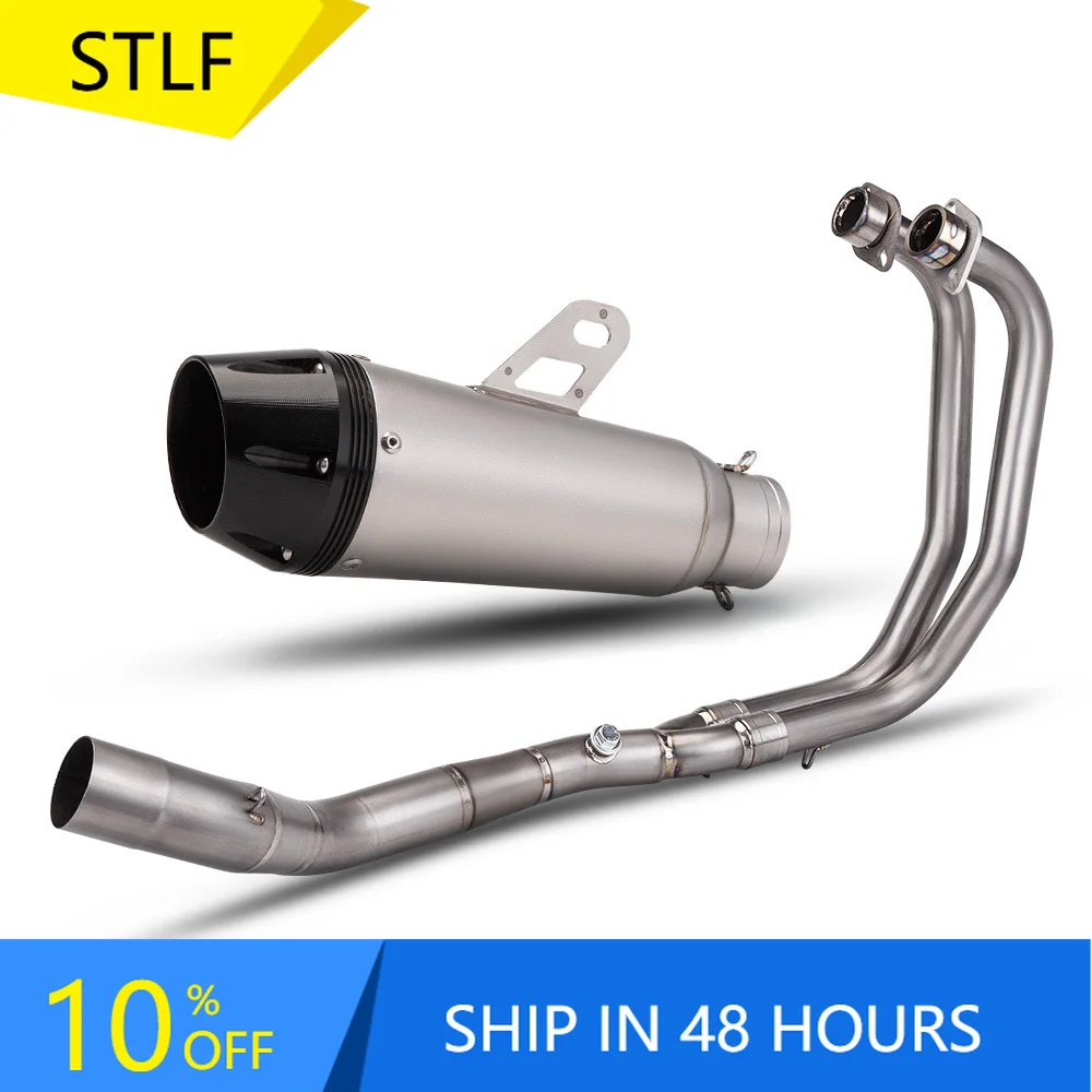 

STLFFor YZF-R3 R3 Titanium Alloy Connector Tub Front Link Pipe Slip on 51mm Muffler Exhaust System 2021-2025
