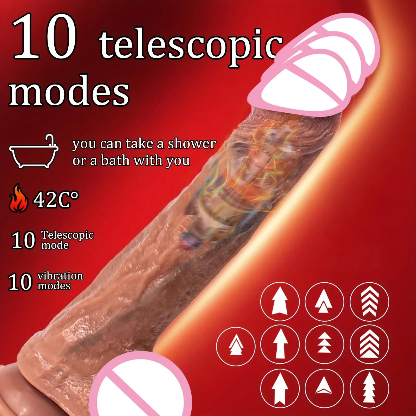 Telescopic Vibrating Thrusting Sex Toys Realistic Dildo Female Masturbation With Suction Cup Penis Remote Control Dick For Women