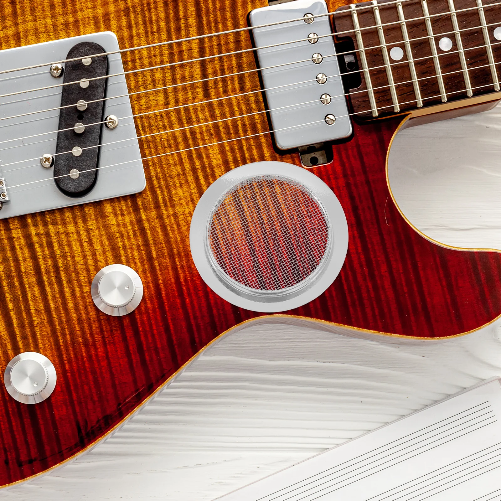 

Guitar Soundhole Cover Grille Filter Screen Feedback Reducer Resonance Enhancer For Acoustic Classical Resonator Guitars