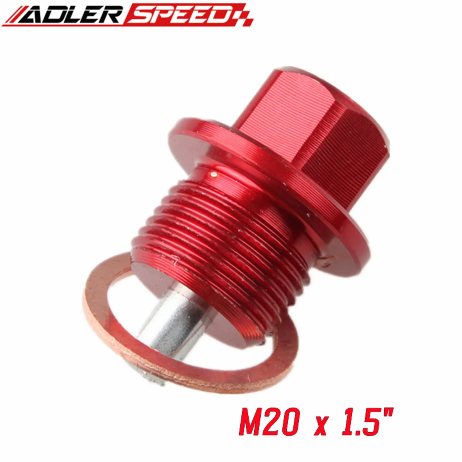 M12x1.5 M12x1.25 M12x1.75 Magnetic Oil Drain Plug Gearbox Oil Sump Drain Plug Nut Aluminum with Crush Washer Gaskets